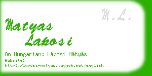 matyas laposi business card